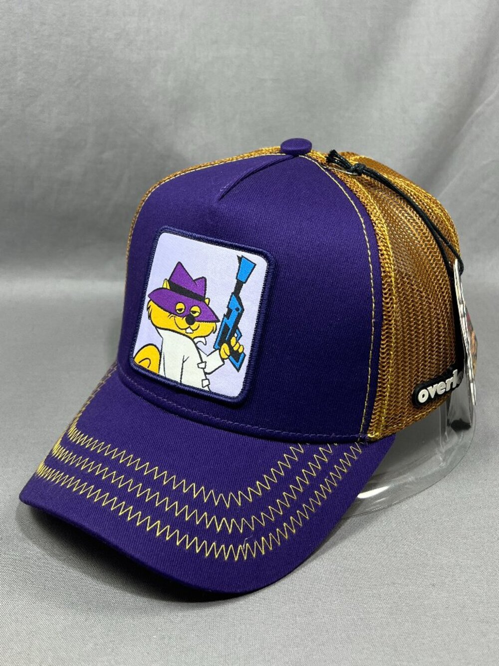 Overlord Secret Squirrel Snapback Hat Purple Trucker Mesh Adjustable Retro Mens